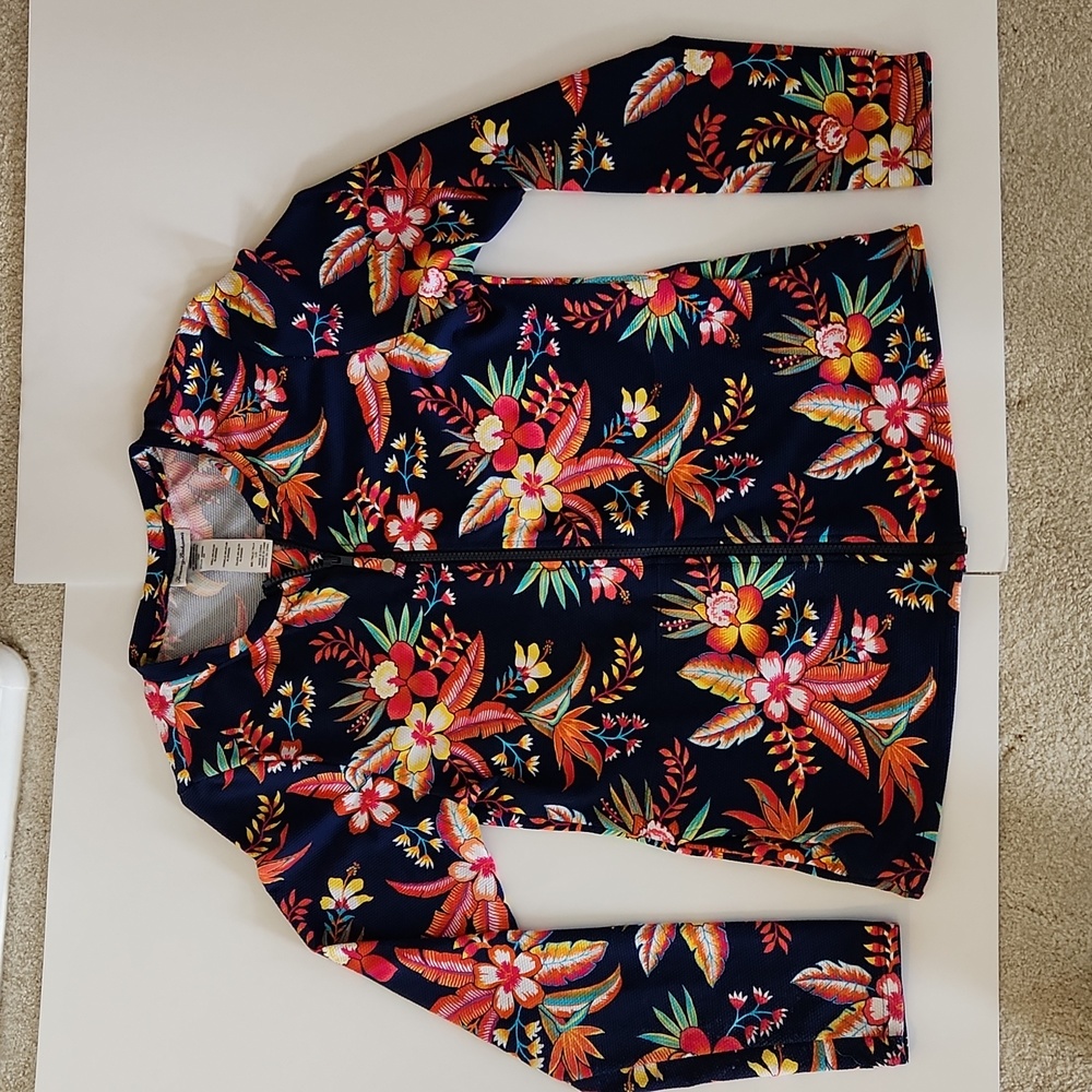 Tommy Bahama Island Cays full zip rash guard women's large jacket
